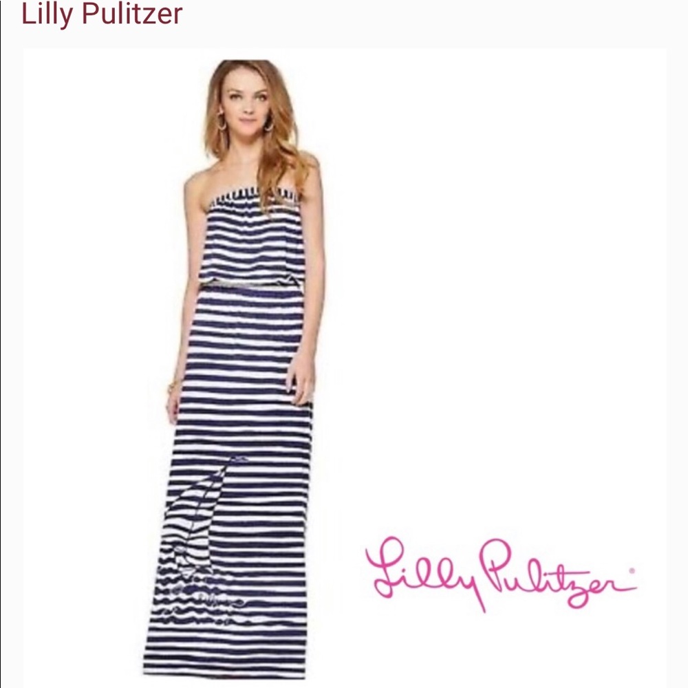 Lilly Pulitzer Nautical Stripe Maxi Dress XS Emmet